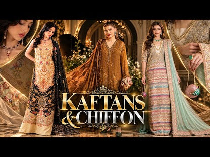 Maria.B | Embroidered Chiffon Suit | Mustard
